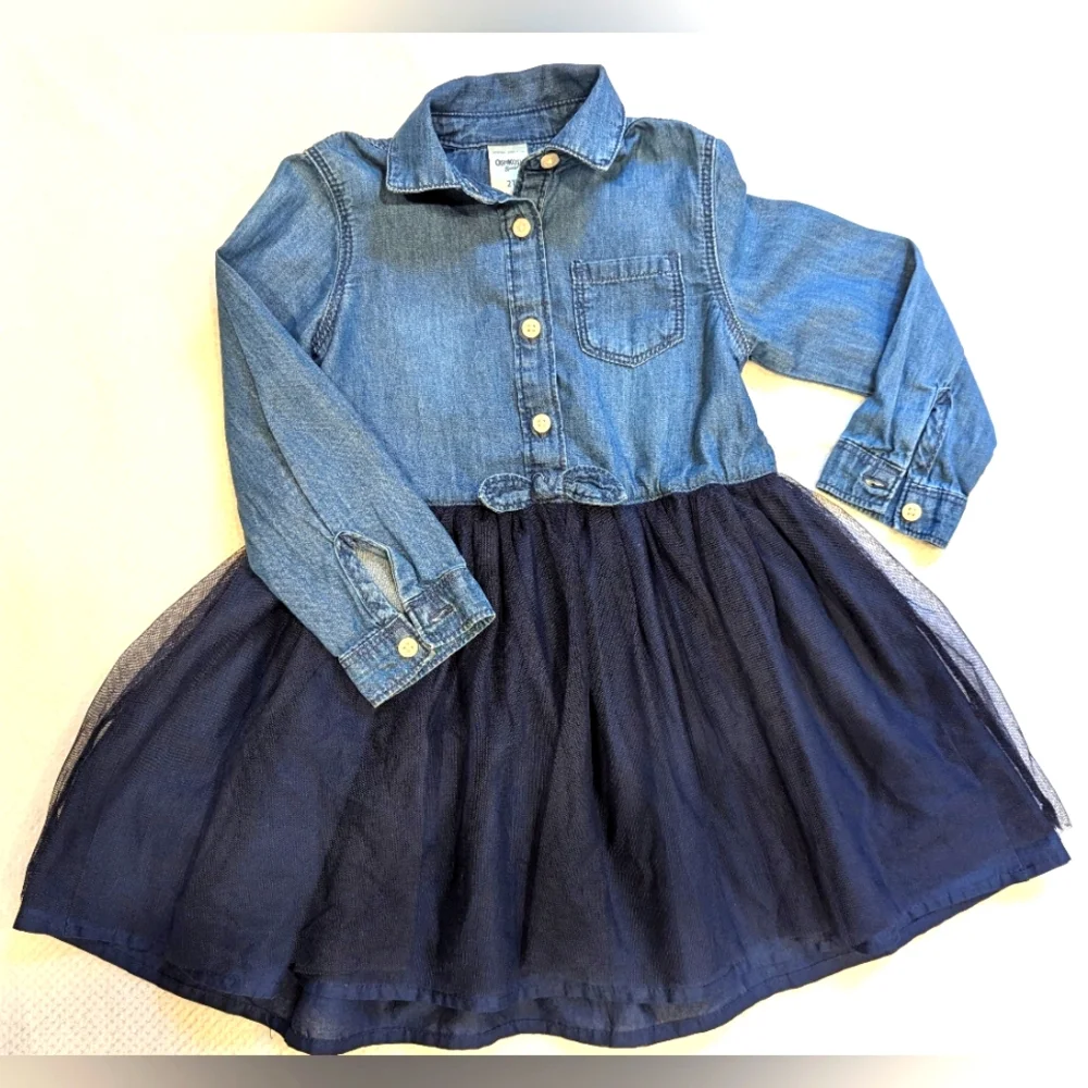 Classic OshKosh B'Gosh Denim/Tulle Dress Size 2T